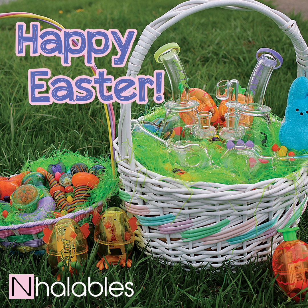Nhalables Social Post Showing a Easter Basket full of pipes and oil rigs sitting in the grass for easter 2017