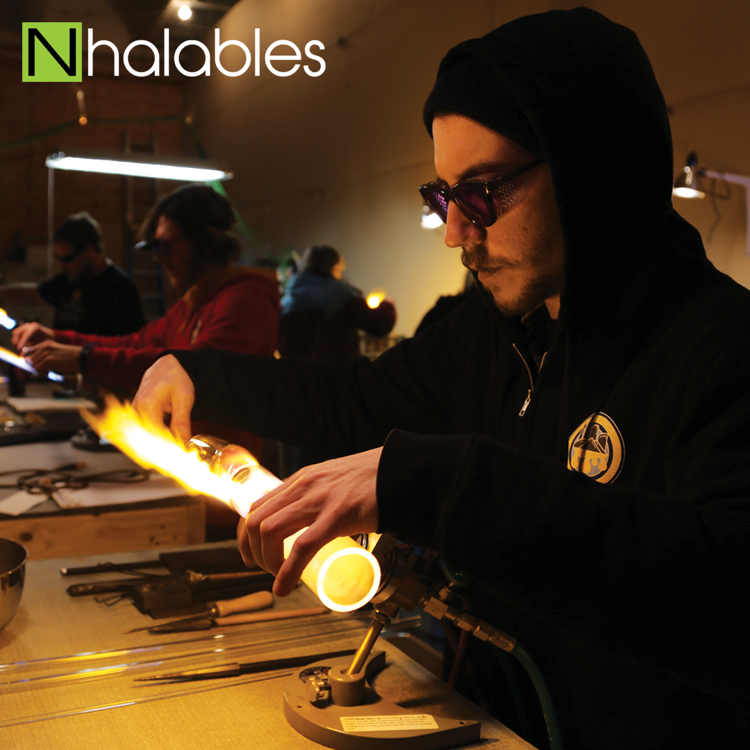 Nhalables Social Post showing Tuskum Glass at the Takoda Madrona Class at Ohio Valley Glass
