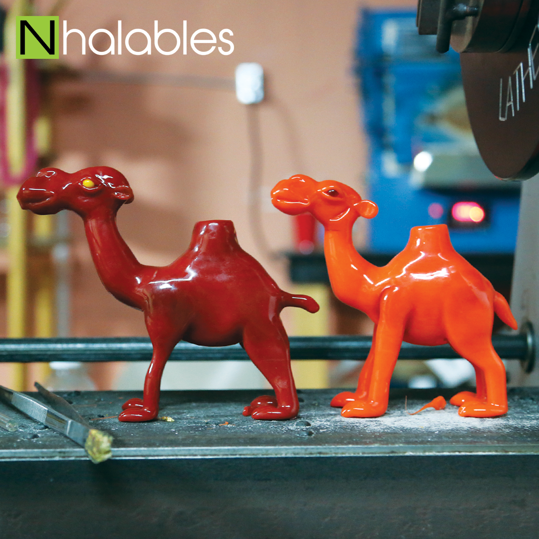 Nhalables Social Post showing a few glass camel rigs by Dayton, Ohio based artist 143Glass.