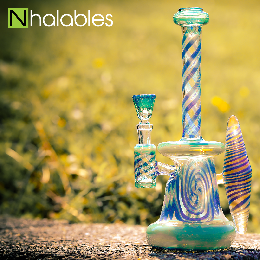 Nhalables Social Image showing a @savageglass and @licit Collaboration Waterpipe 