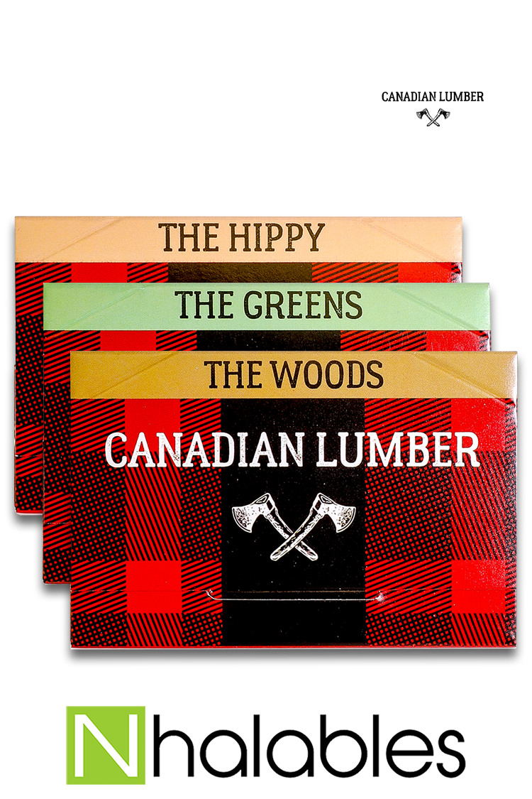 Nhalables Product Image for Canadian Lumber Rolling Papers (The Hippy - Flaxseed hemp bled) (The Greens - 100% All Natural Hemp rolling Paper) (The Woods - 100 % all natural wood pulp rolling papers)