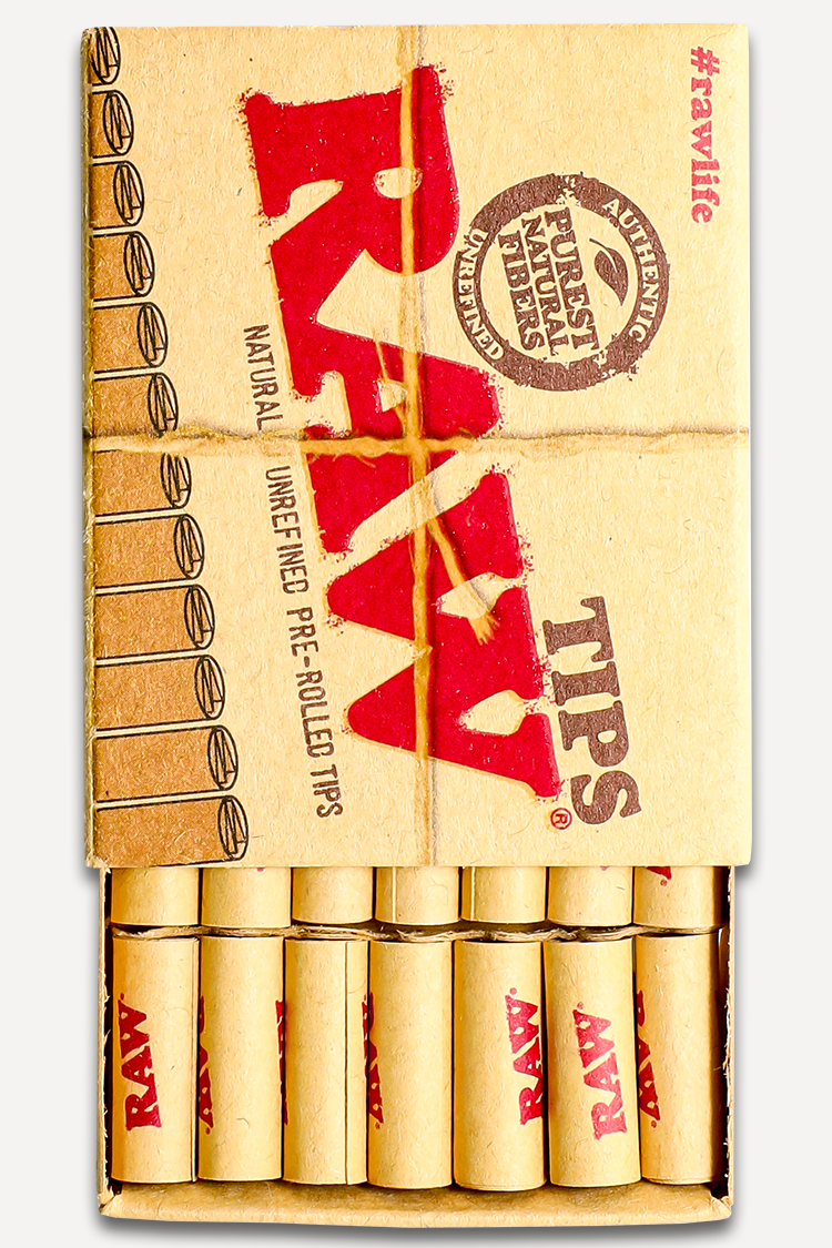 Nhalables Actual Photo of Raw Pre Rolled Rolling Tips in its Caddy