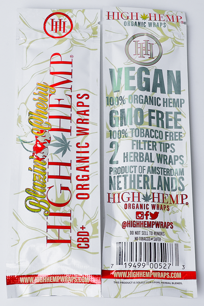 Nhalables Product Image for Blazing Cherry High Hemp - All Natural Organic Hemp Wraps